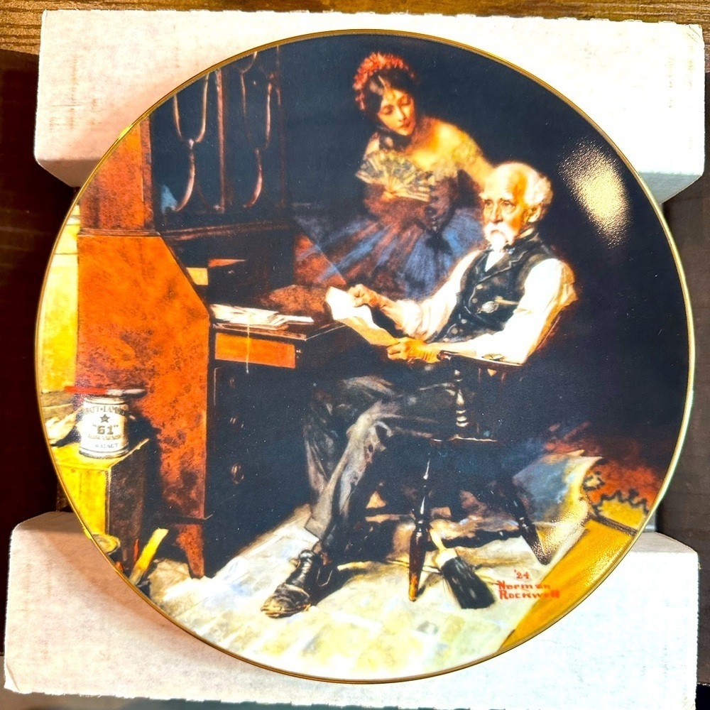 The Bradford Exchange Norman Rockwell Edwin M Knowles “The Love Letters” w/box‌